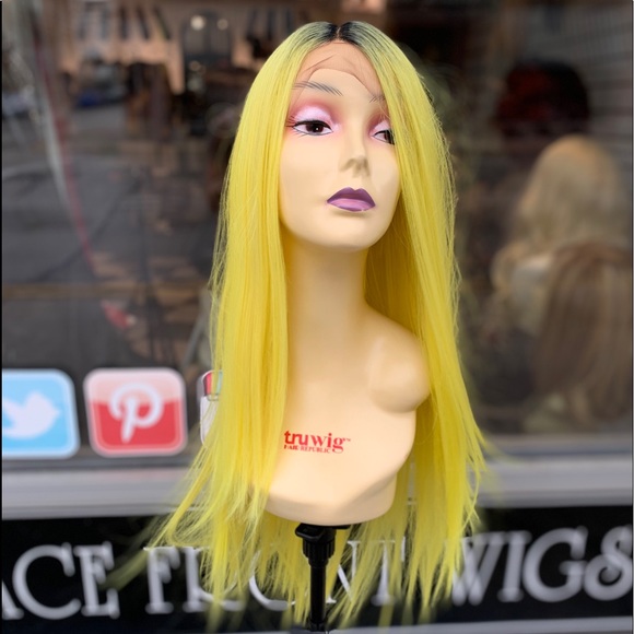 Yellow Party wig Halloween wigs costume real wigs main image 5